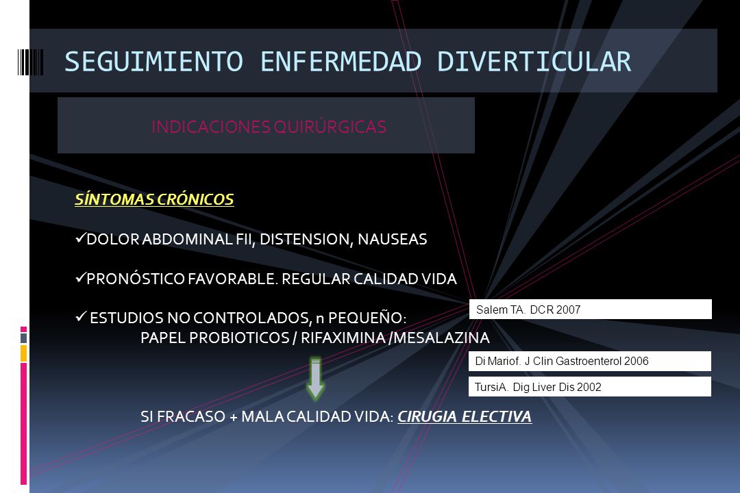 SEGUIMIENTO ENFERMEDAD DIVERTICULAR