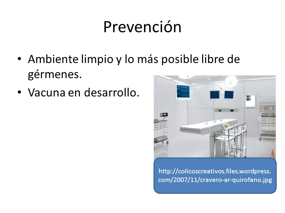 Prevención Ambiente limpio y lo más posible libre de gérmenes.