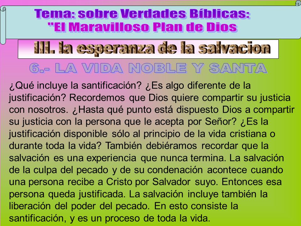 La Vida Noble Y Santa A Tema: sobre Verdades Bíblicas: