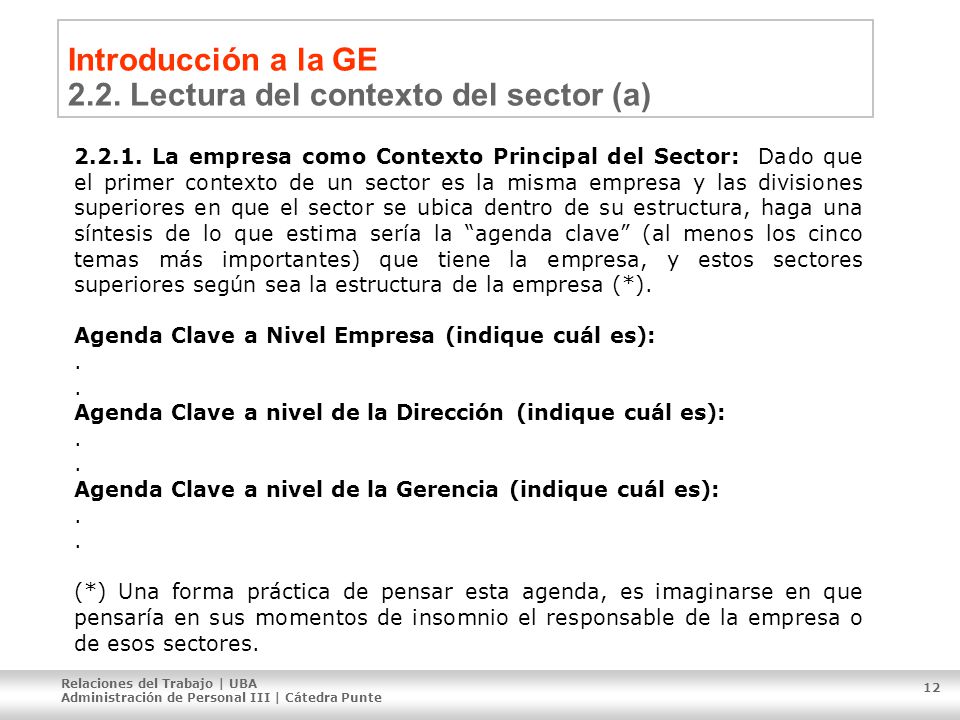 Introducción a la GE 2.2. Lectura del contexto del sector (a)