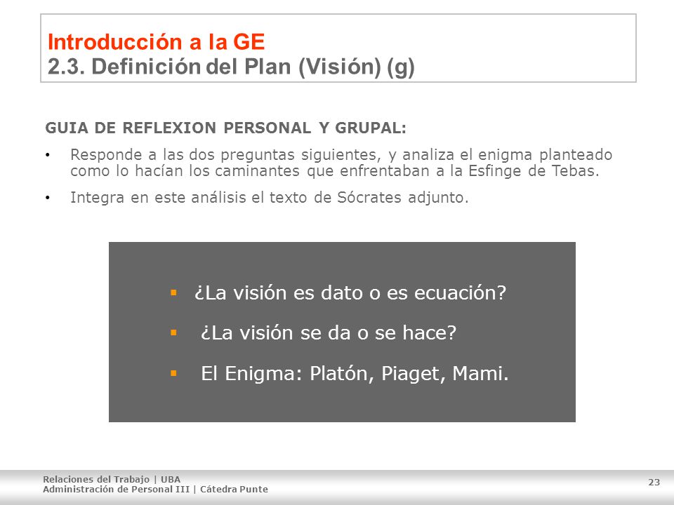Introducción a la GE 2.3. Definición del Plan (Visión) (g)