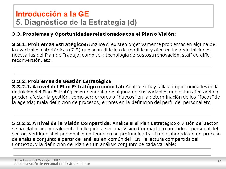 Introducción a la GE 5. Diagnóstico de la Estrategia (d)