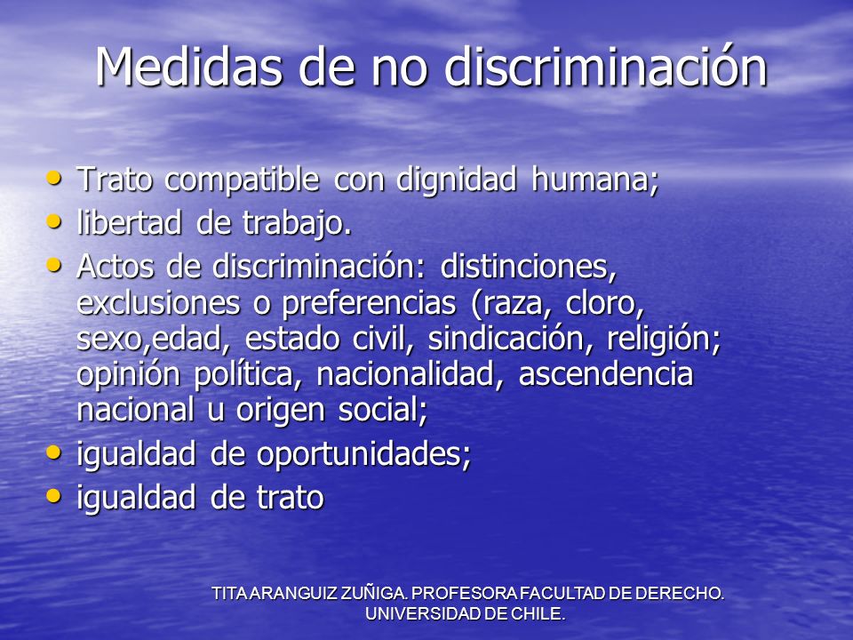Medidas de no discriminación