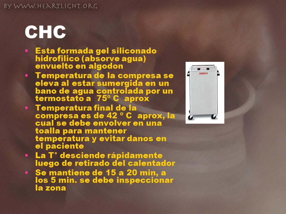 CHC Esta formada gel siliconado hidrofilico (absorve agua) envuelto en algodon.