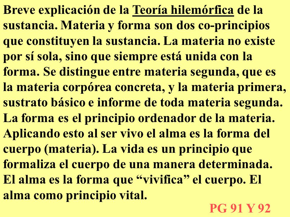 Breve explicación de la Teoría hilemórfica de la sustancia