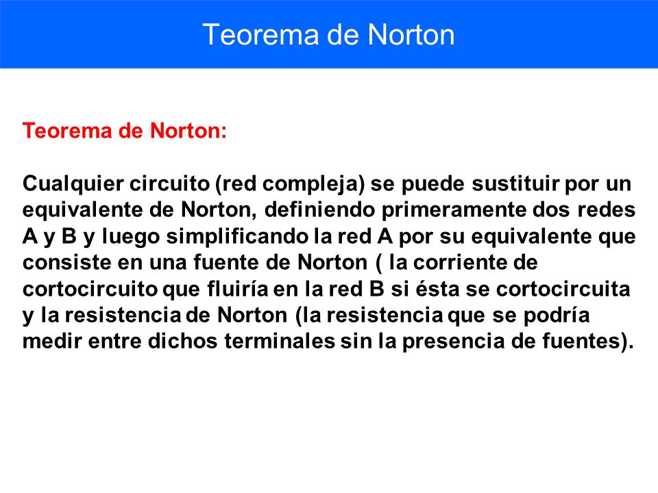 Teorema de Norton Teorema de Norton: