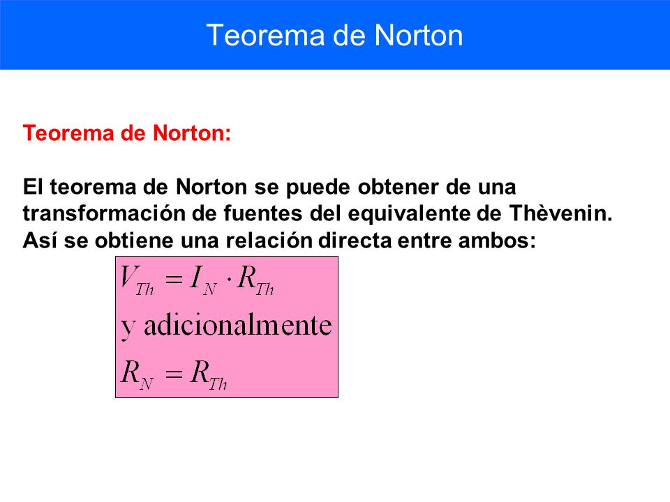 Teorema de Norton Teorema de Norton: