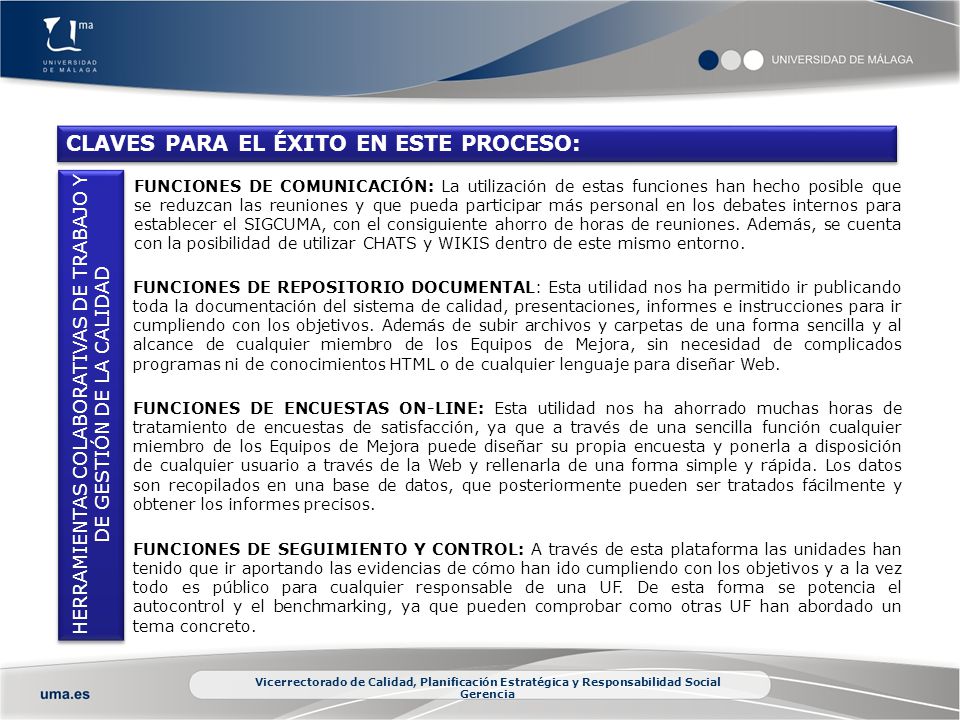 HERRAMIENTAS COLABORATIVAS DE TRABAJO Y DE GESTIÓN DE LA CALIDAD