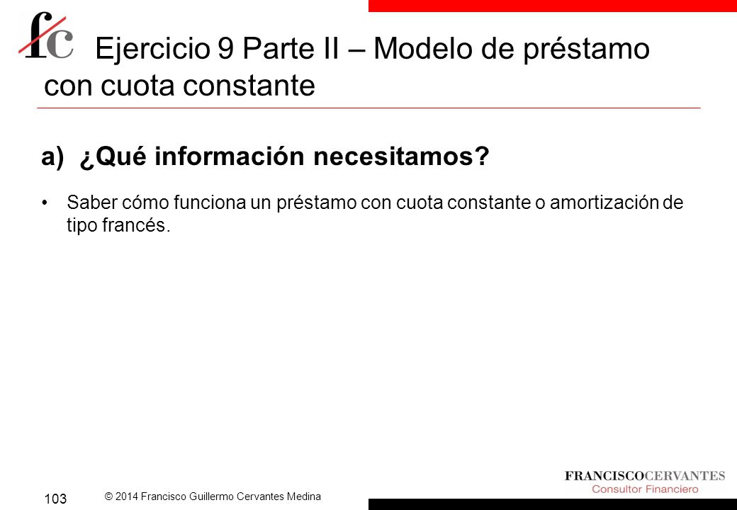 Ejercicio 9 Parte II – Modelo de préstamo con cuota constante