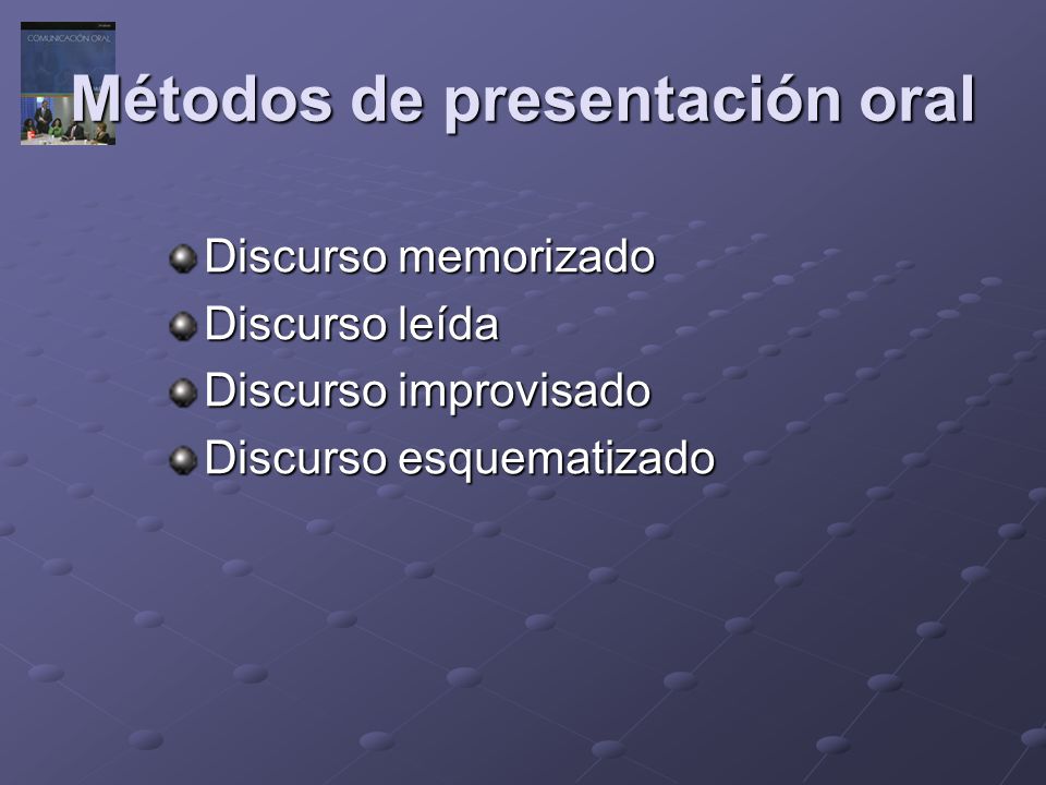 Métodos de presentación oral