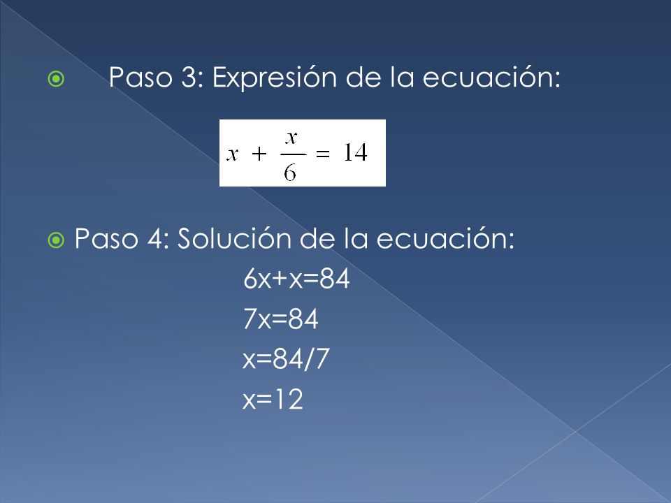 Paso 3: Expresión de la ecuación: