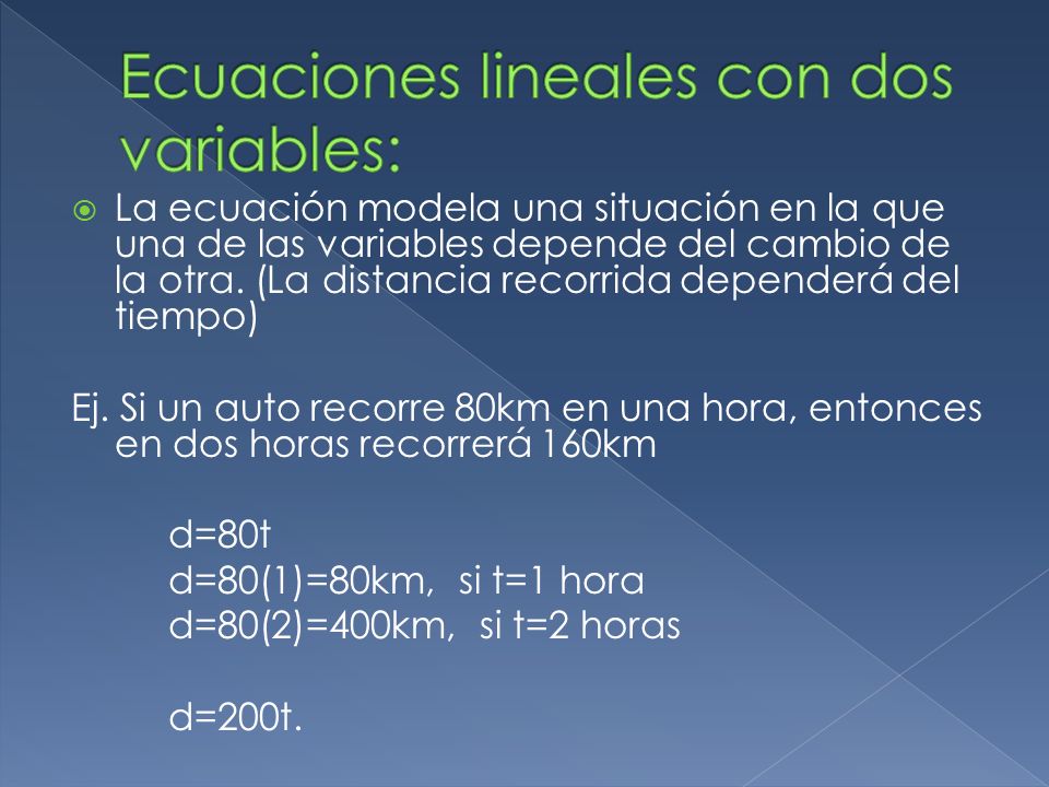 Ecuaciones lineales con dos variables: