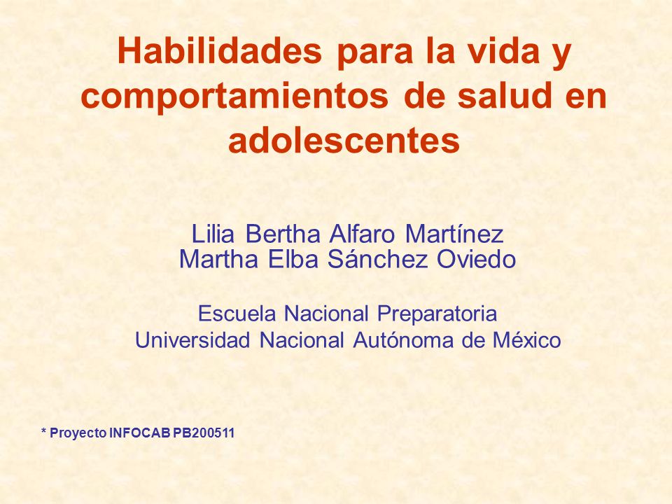 Habilidades para la vida y comportamientos de salud en adolescentes