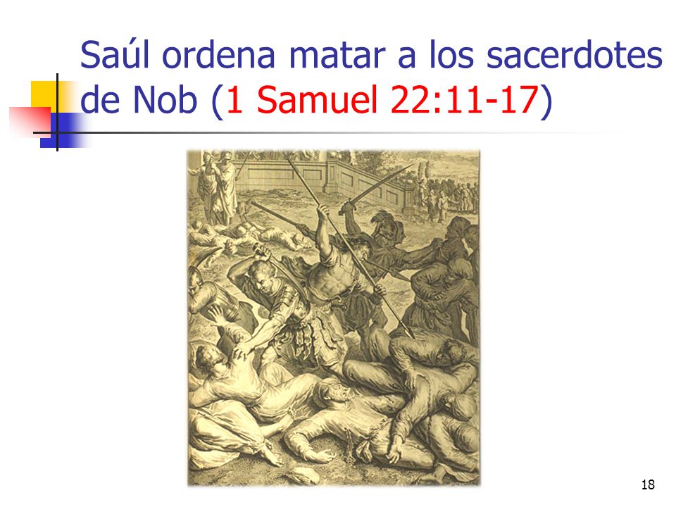 Saúl ordena matar a los sacerdotes de Nob (1 Samuel 22:11-17)