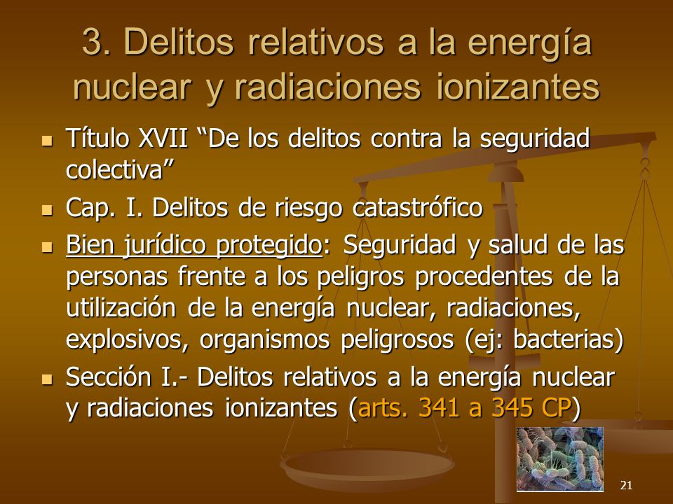 3. Delitos relativos a la energía nuclear y radiaciones ionizantes