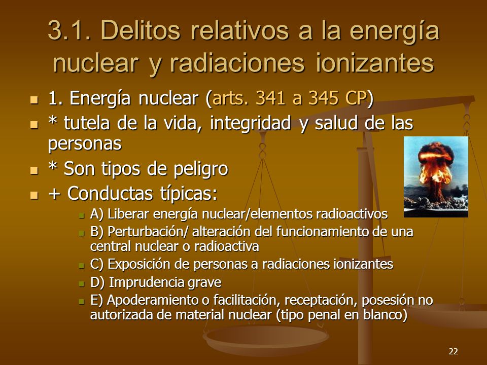 3.1. Delitos relativos a la energía nuclear y radiaciones ionizantes