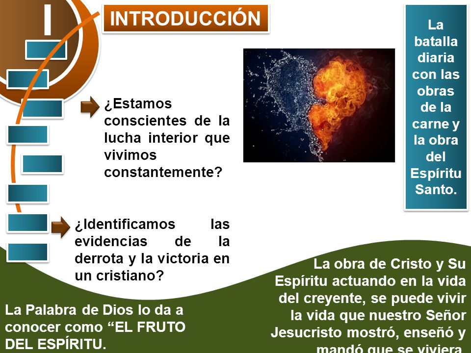 I INTRODUCCIÓN. La batalla diaria con las obras de la carne y la obra del Espíritu Santo.