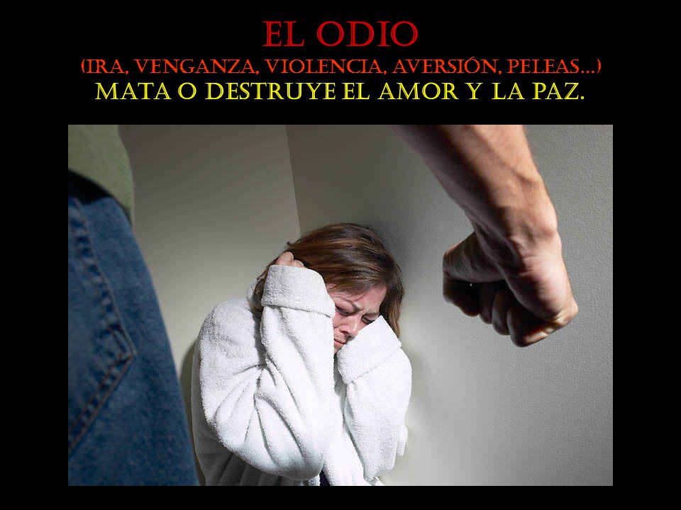 EL ODIO Mata o destruye el amor y la paz.