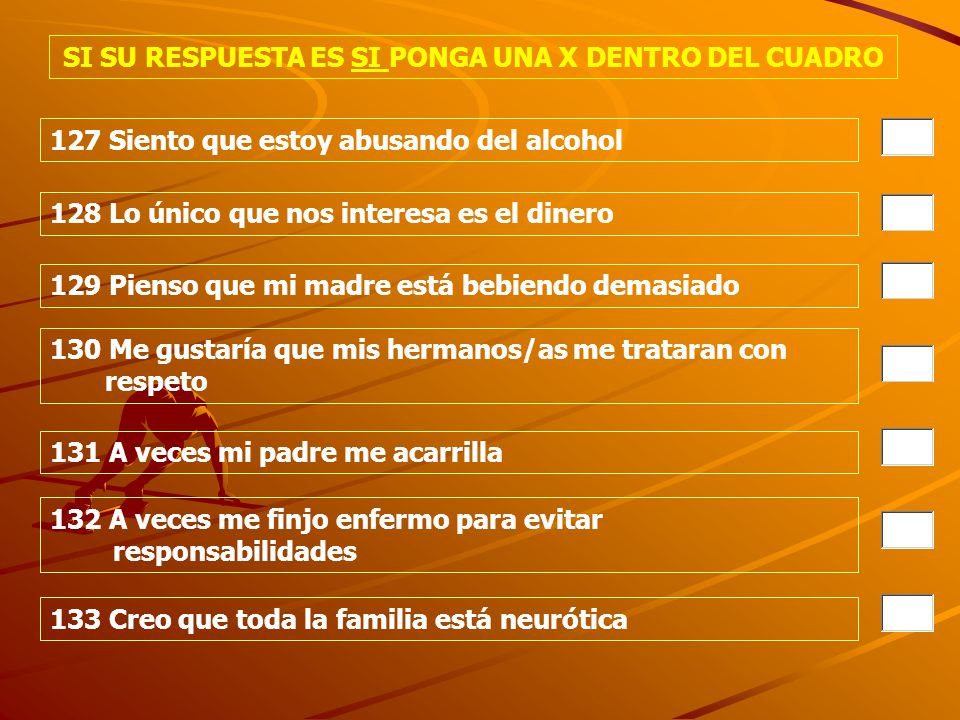 SI SU RESPUESTA ES SI PONGA UNA X DENTRO DEL CUADRO