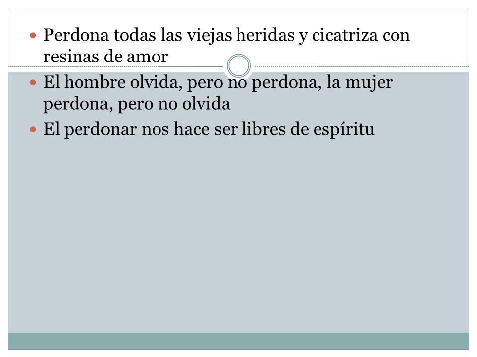 Perdona todas las viejas heridas y cicatriza con resinas de amor