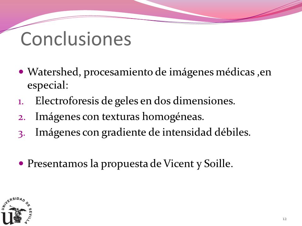 Conclusiones Watershed, procesamiento de imágenes médicas ,en especial: Electroforesis de geles en dos dimensiones.