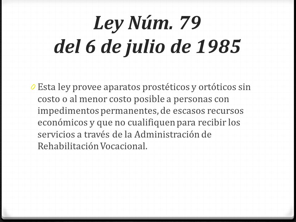 Ley Núm. 79 del 6 de julio de 1985