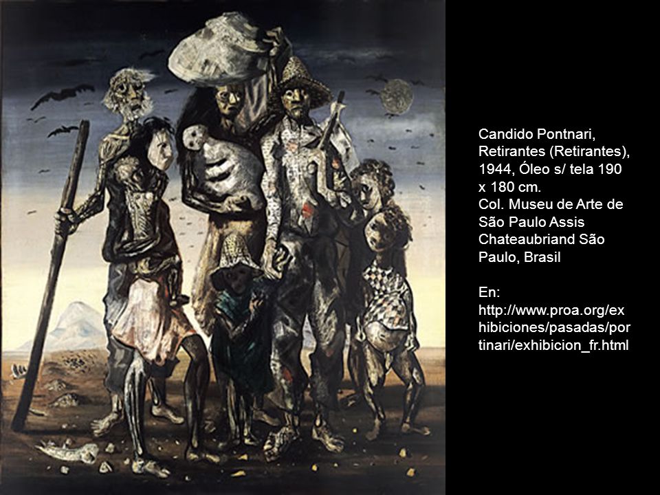 Candido Pontnari, Retirantes (Retirantes), 1944, Óleo s/ tela 190 x 180 cm.