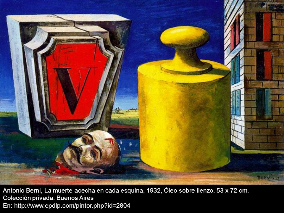Antonio Berni, La muerte acecha en cada esquina, 1932, Óleo sobre lienzo. 53 x 72 cm.