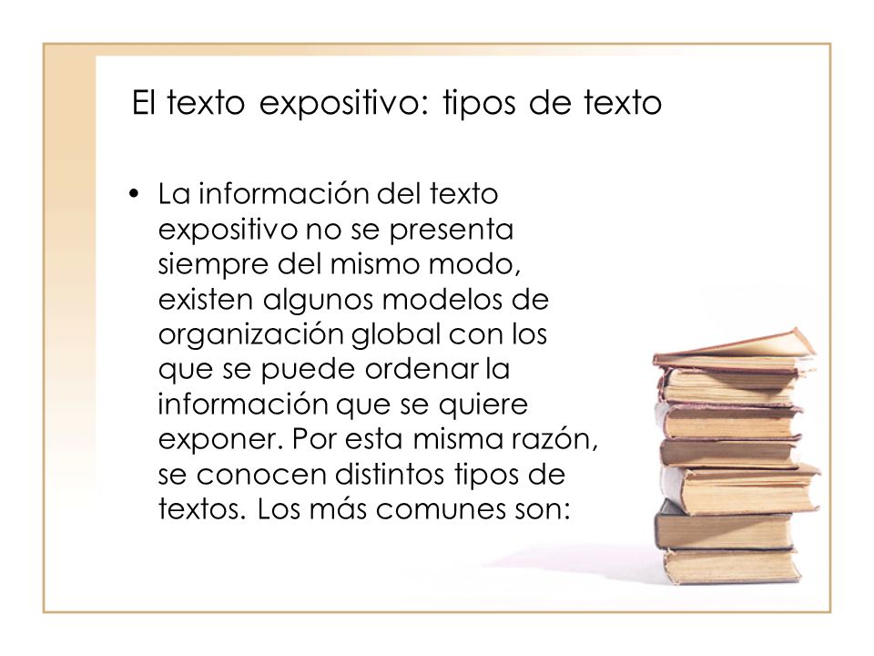 El texto expositivo: tipos de texto