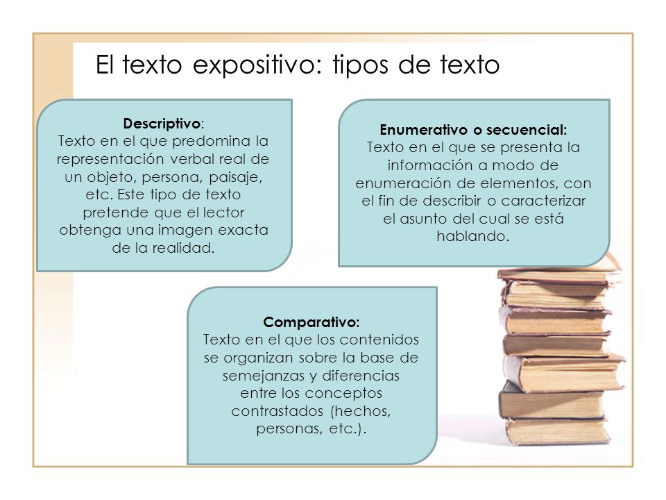 El texto expositivo: tipos de texto