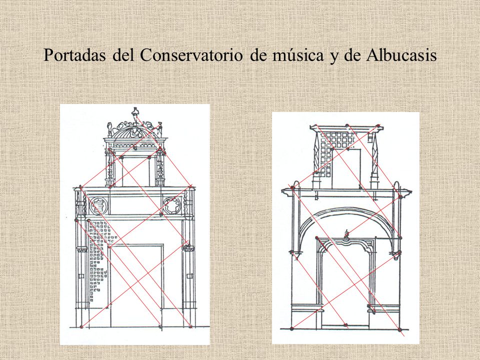 Portadas del Conservatorio de música y de Albucasis