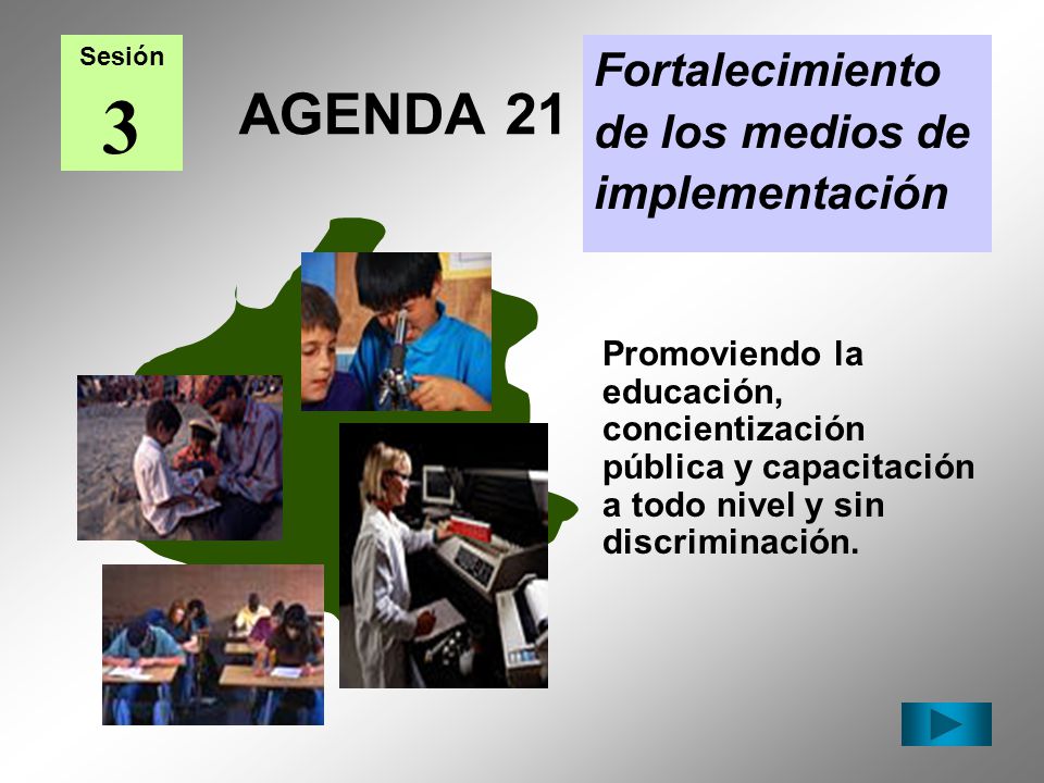 3 AGENDA 21 Fortalecimiento de los medios de implementación