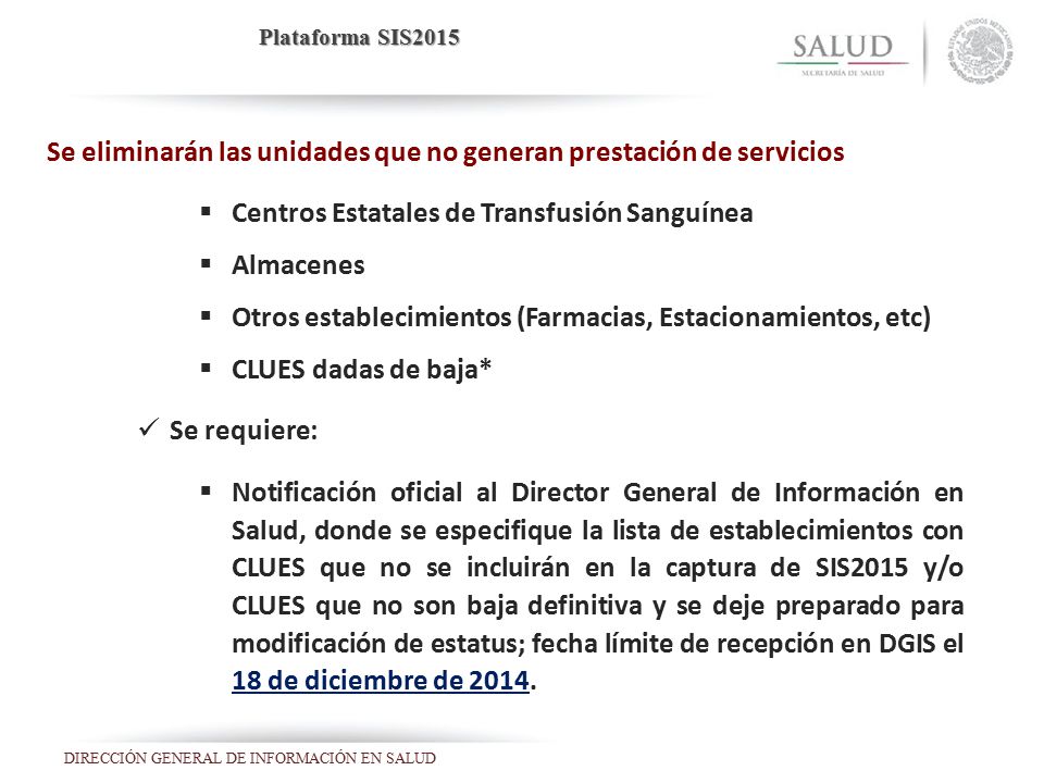 Se eliminarán las unidades que no generan prestación de servicios