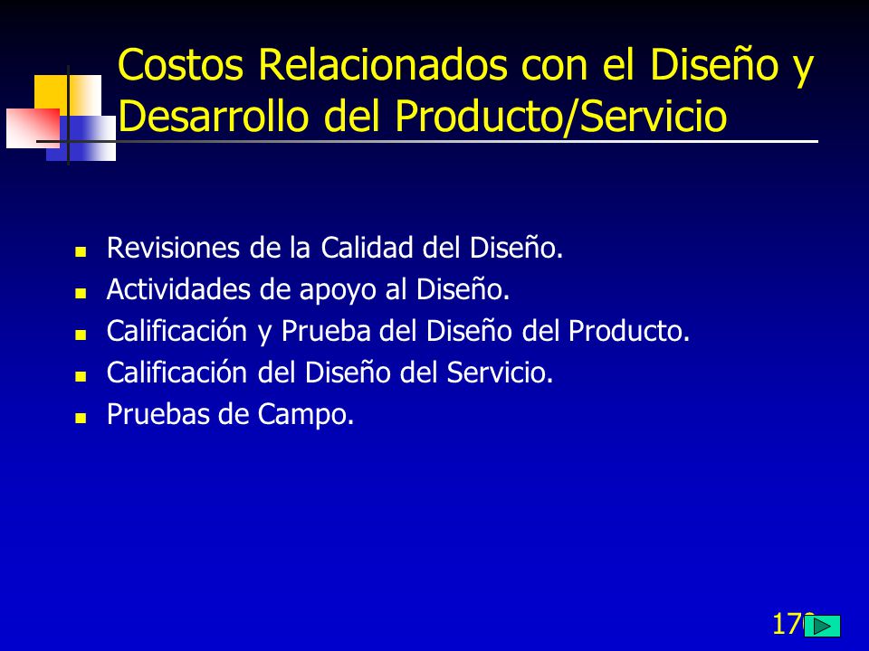Costos Relacionados con el Diseño y Desarrollo del Producto/Servicio