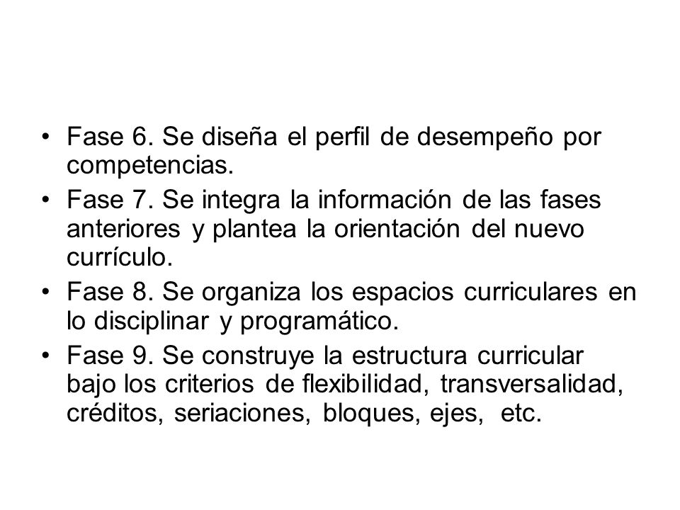 Fase 6. Se diseña el perfil de desempeño por competencias.