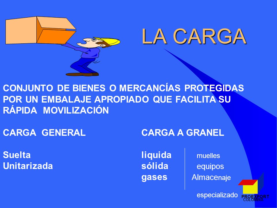 LA CARGA CONJUNTO DE BIENES O MERCANCÍAS PROTEGIDAS POR UN EMBALAJE APROPIADO QUE FACILITA SU RÁPIDA MOVILIZACIÓN.