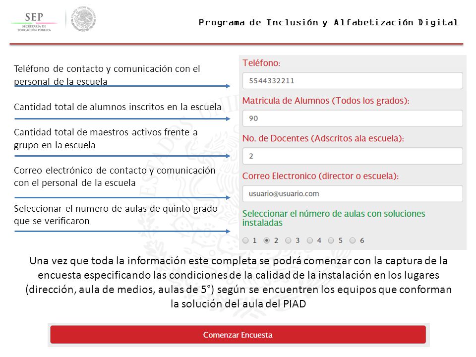 Teléfono de contacto y comunicación con el personal de la escuela