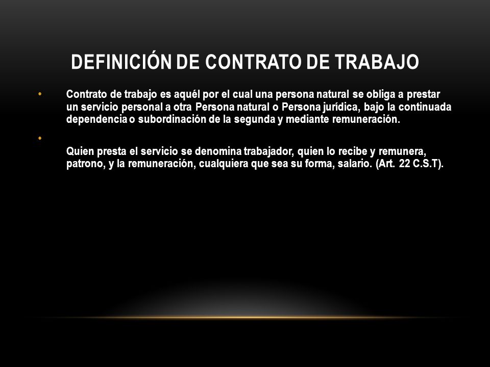 Definición de contrato de trabajo