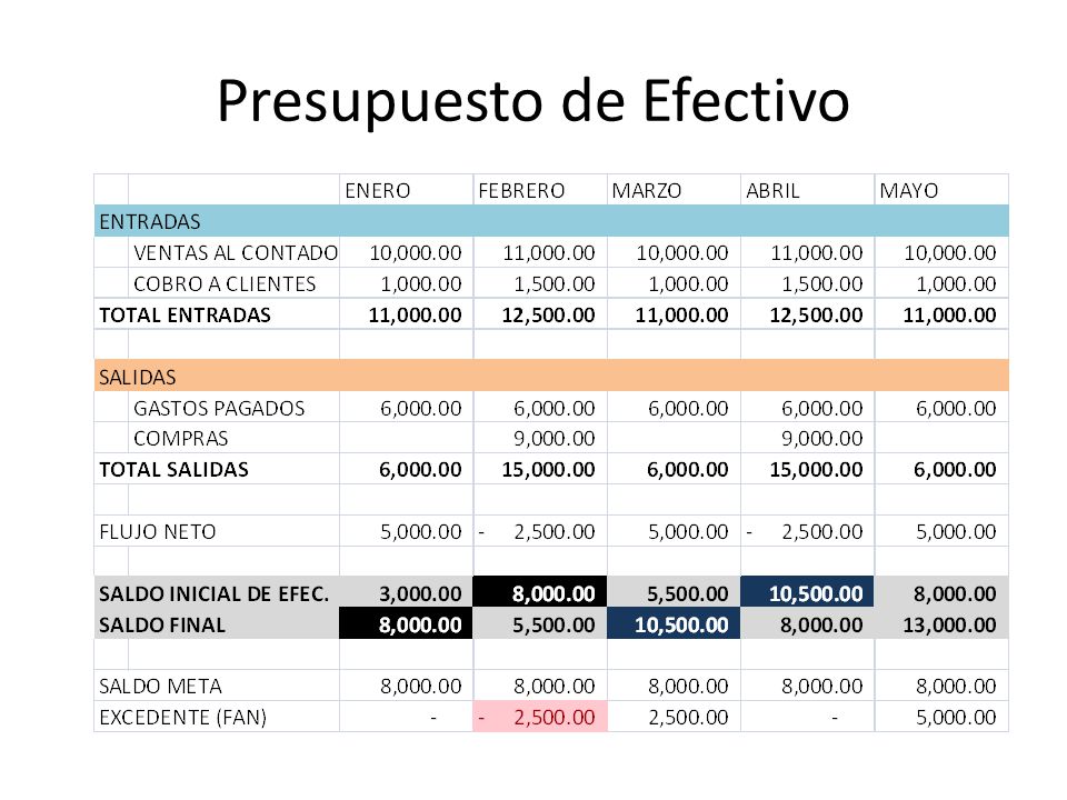 Presupuesto de Efectivo