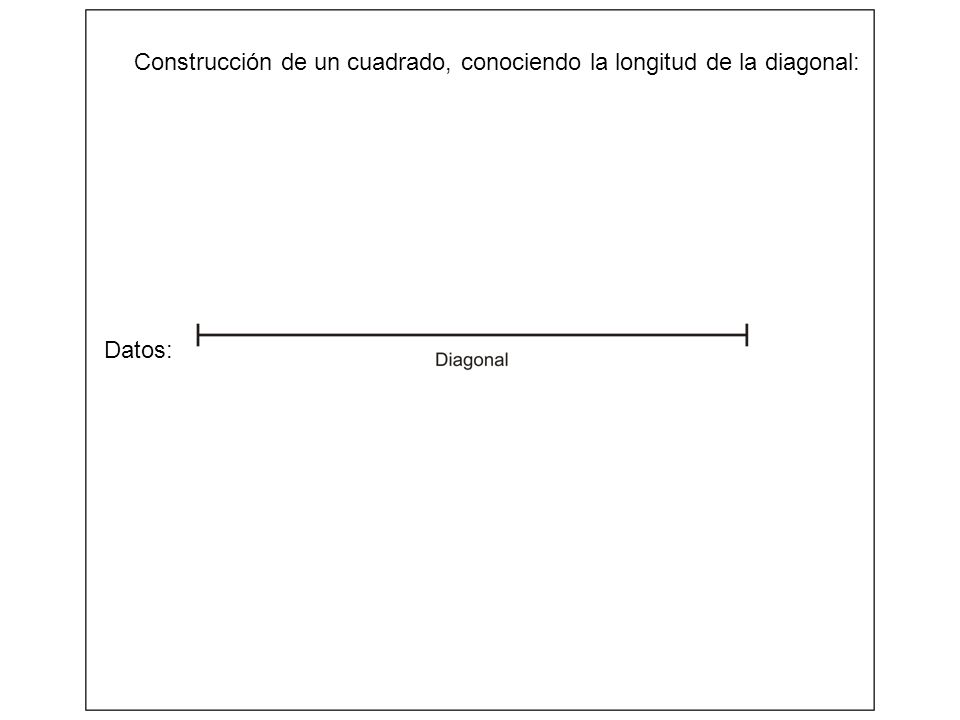 Construcción de un cuadrado, conociendo la longitud de la diagonal: