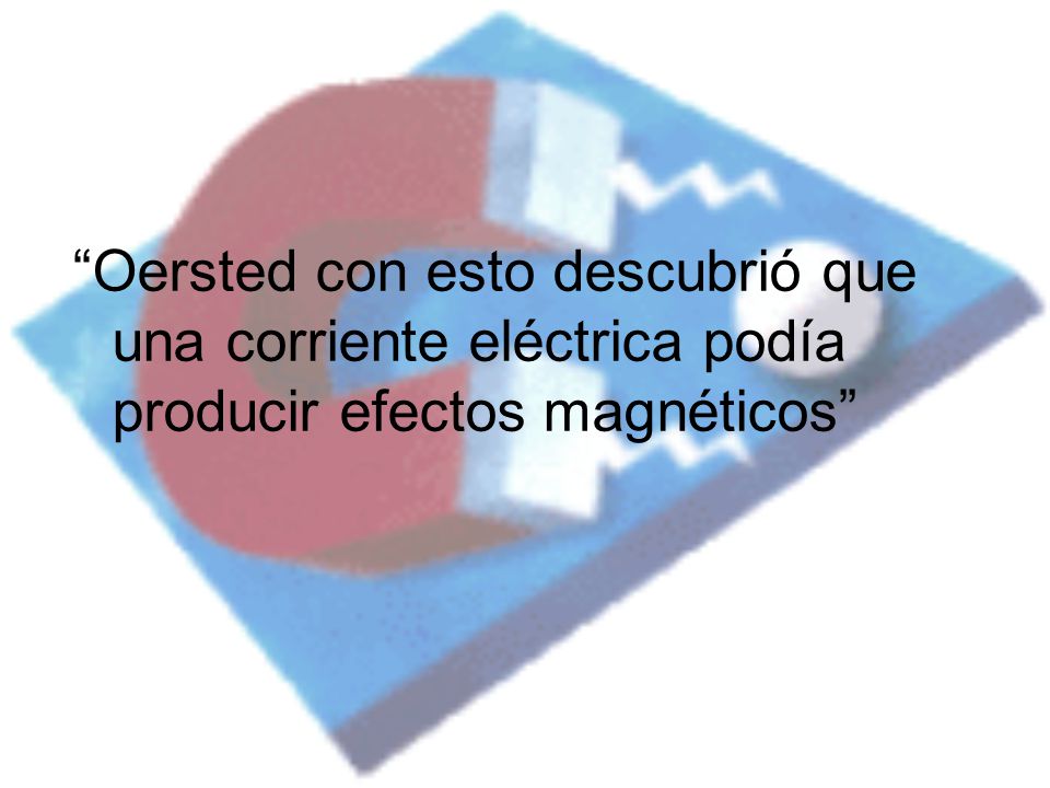 Oersted con esto descubrió que una corriente eléctrica podía producir efectos magnéticos