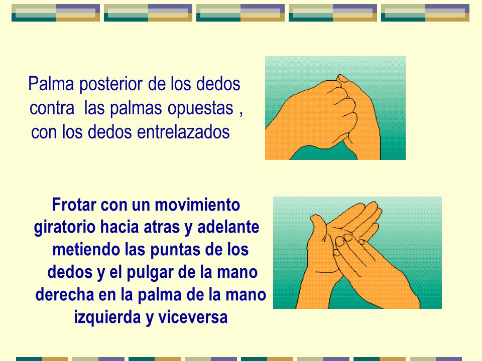 Palma posterior de los dedos contra las palmas opuestas ,