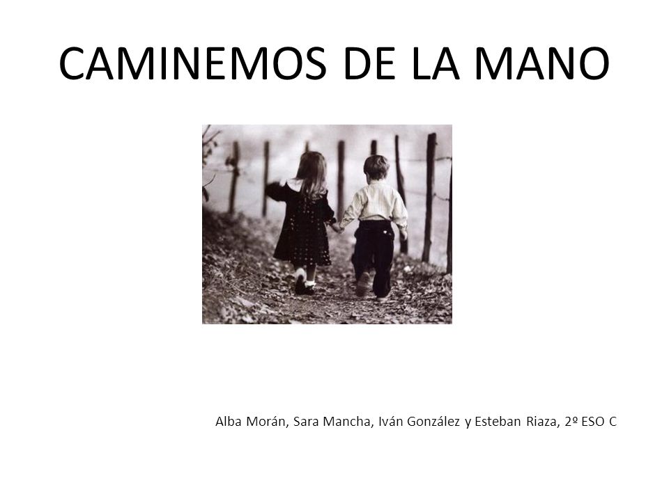 CAMINEMOS DE LA MANO Alba Morán, Sara Mancha, Iván González y Esteban Riaza, 2º ESO C