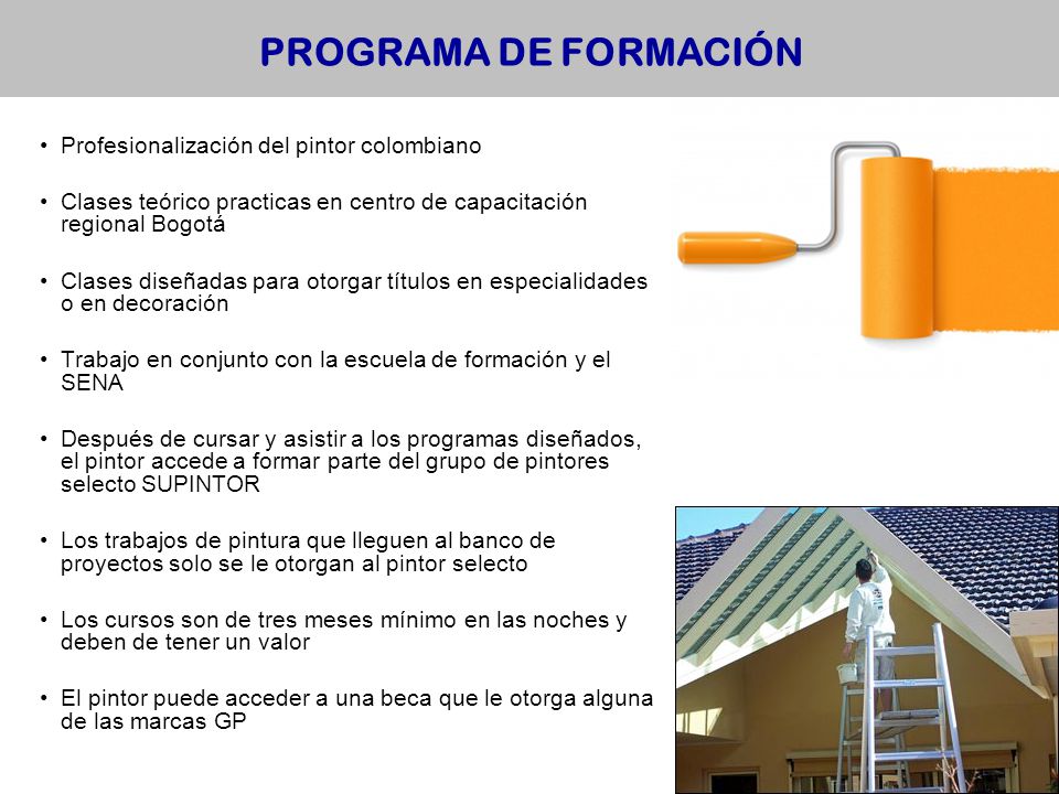 PROGRAMA DE FORMACIÓN Profesionalización del pintor colombiano