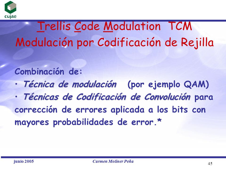 Trellis Code Modulation TCM Modulación por Codificación de Rejilla