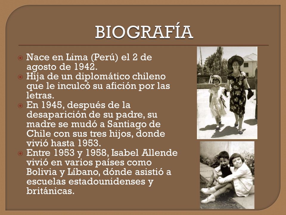 BIOGRAFÍA Nace en Lima (Perú) el 2 de agosto de 1942.
