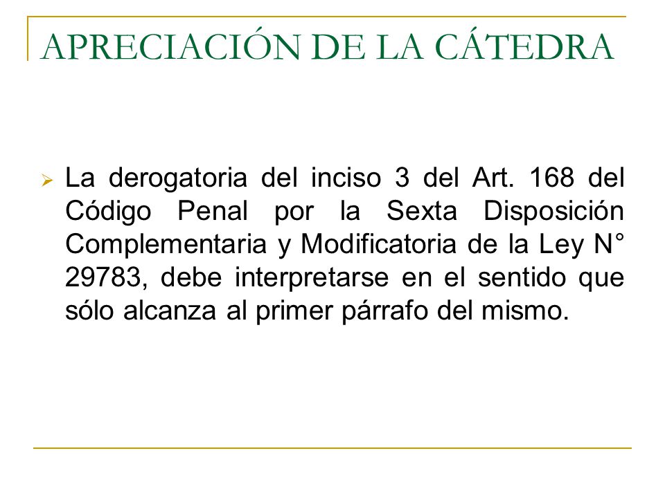 APRECIACIÓN DE LA CÁTEDRA