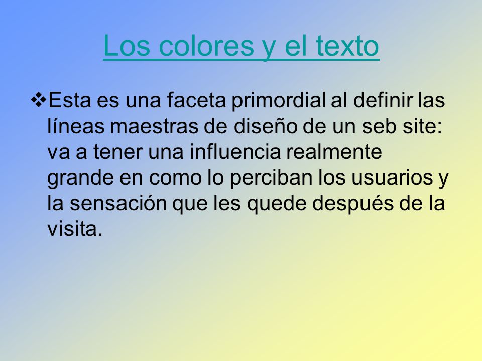 Los colores y el texto