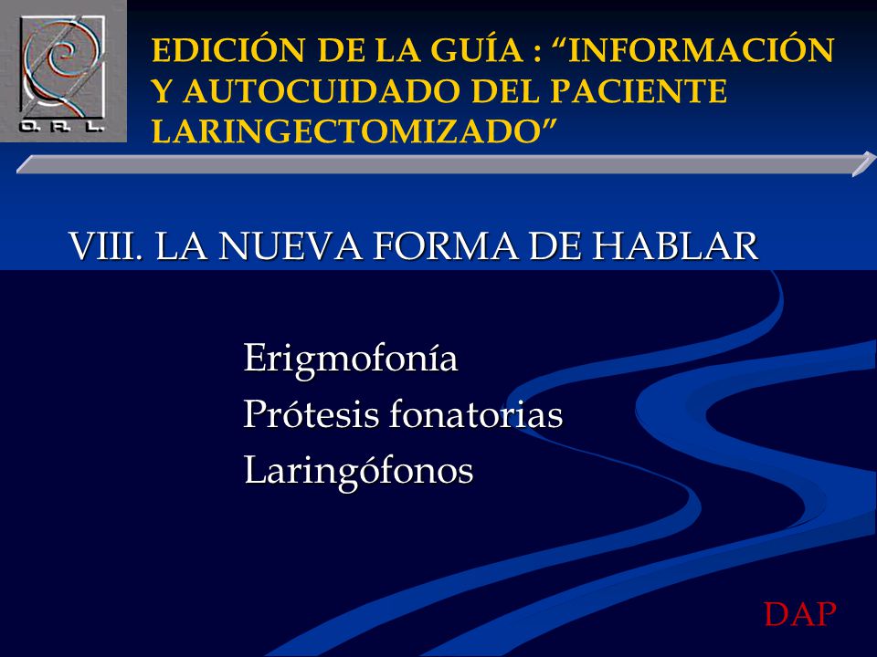 VIII. LA NUEVA FORMA DE HABLAR