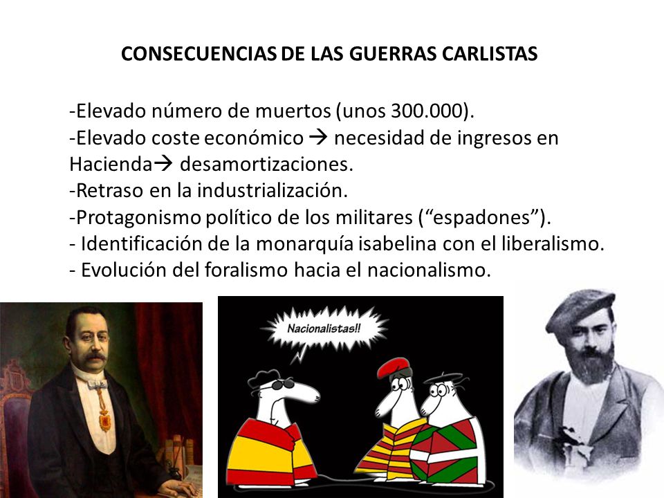 CONSECUENCIAS DE LAS GUERRAS CARLISTAS